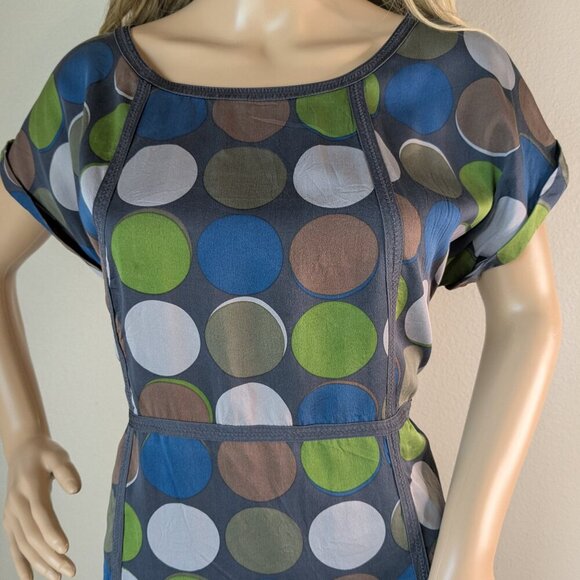 BODEN Silk Notting Hill Polka Dot Dress Sheath Lined Knee Length Women's Sz 12R - Picture 4 of 16